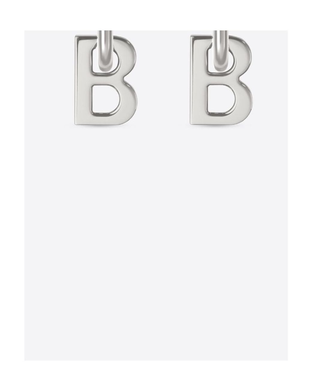 Balenciaga White B Chain Xs Earrings