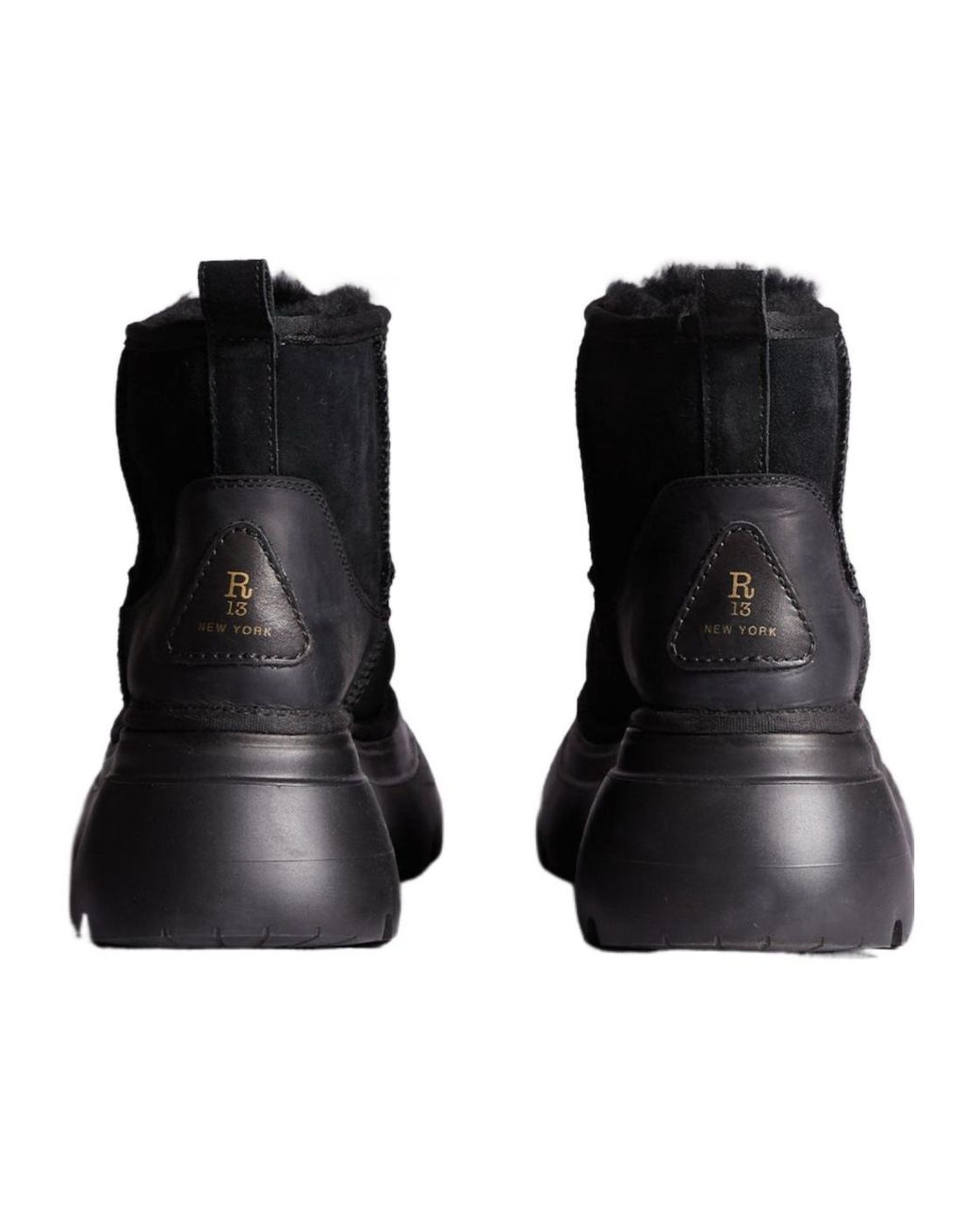 R13 Black Logo-Patch Boots