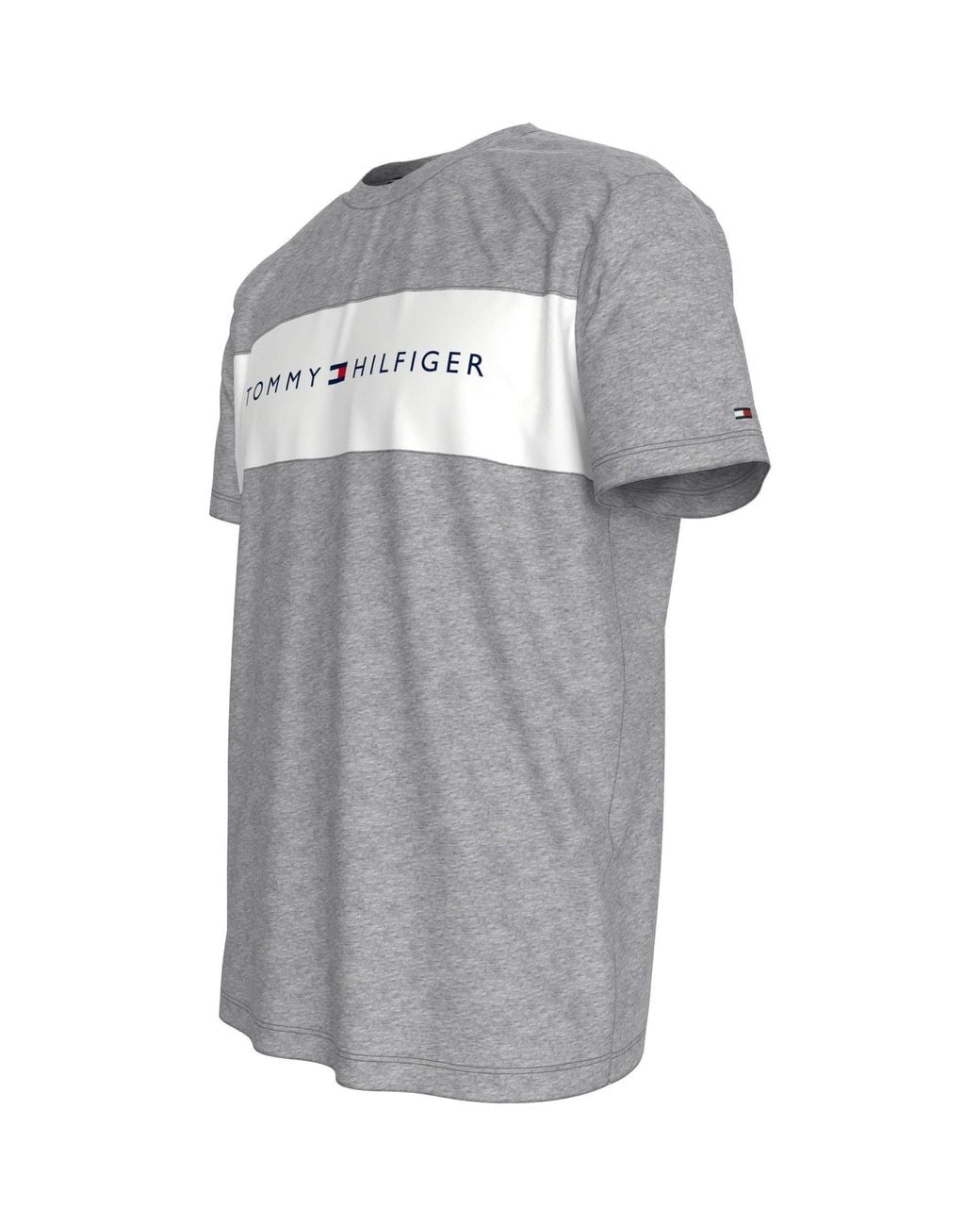 Tommy Hilfiger Gray Cotton Panel T-Shirt for men