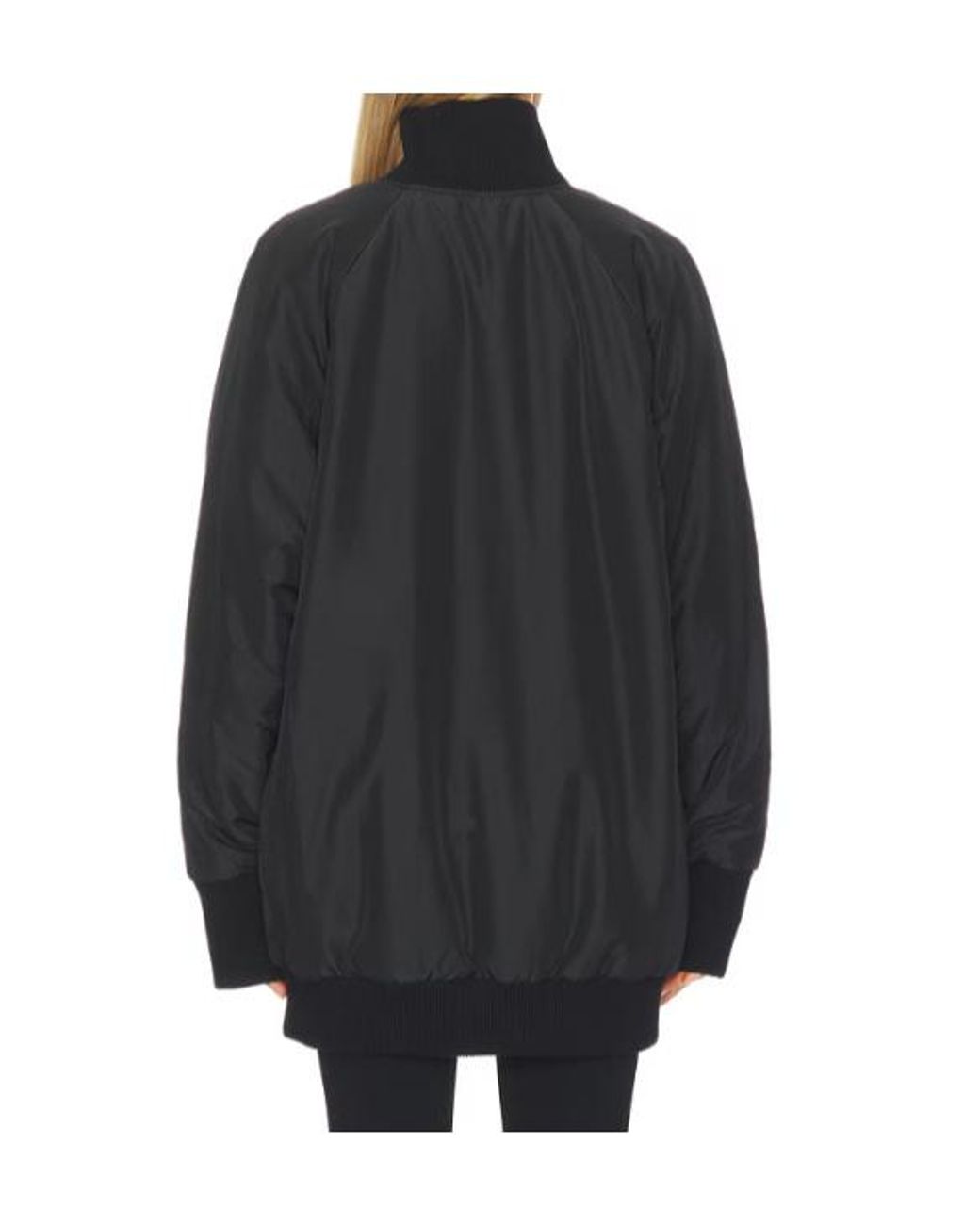 Norma Kamali Black Oversized Padded Shell Bomber Jacket