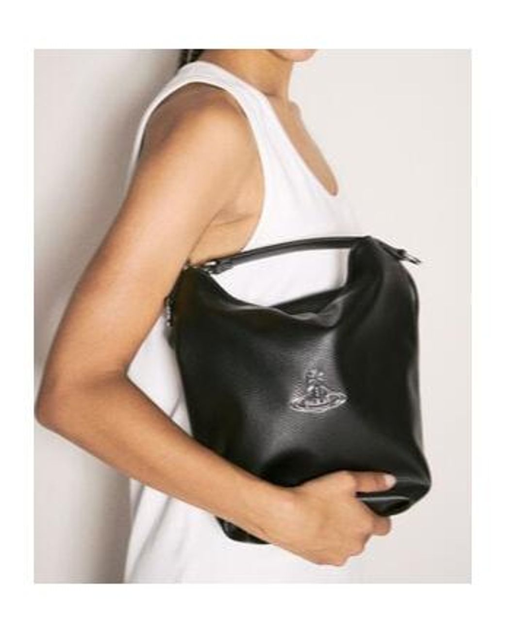 Vivienne Westwood White Logo Plaque Bucket Bag