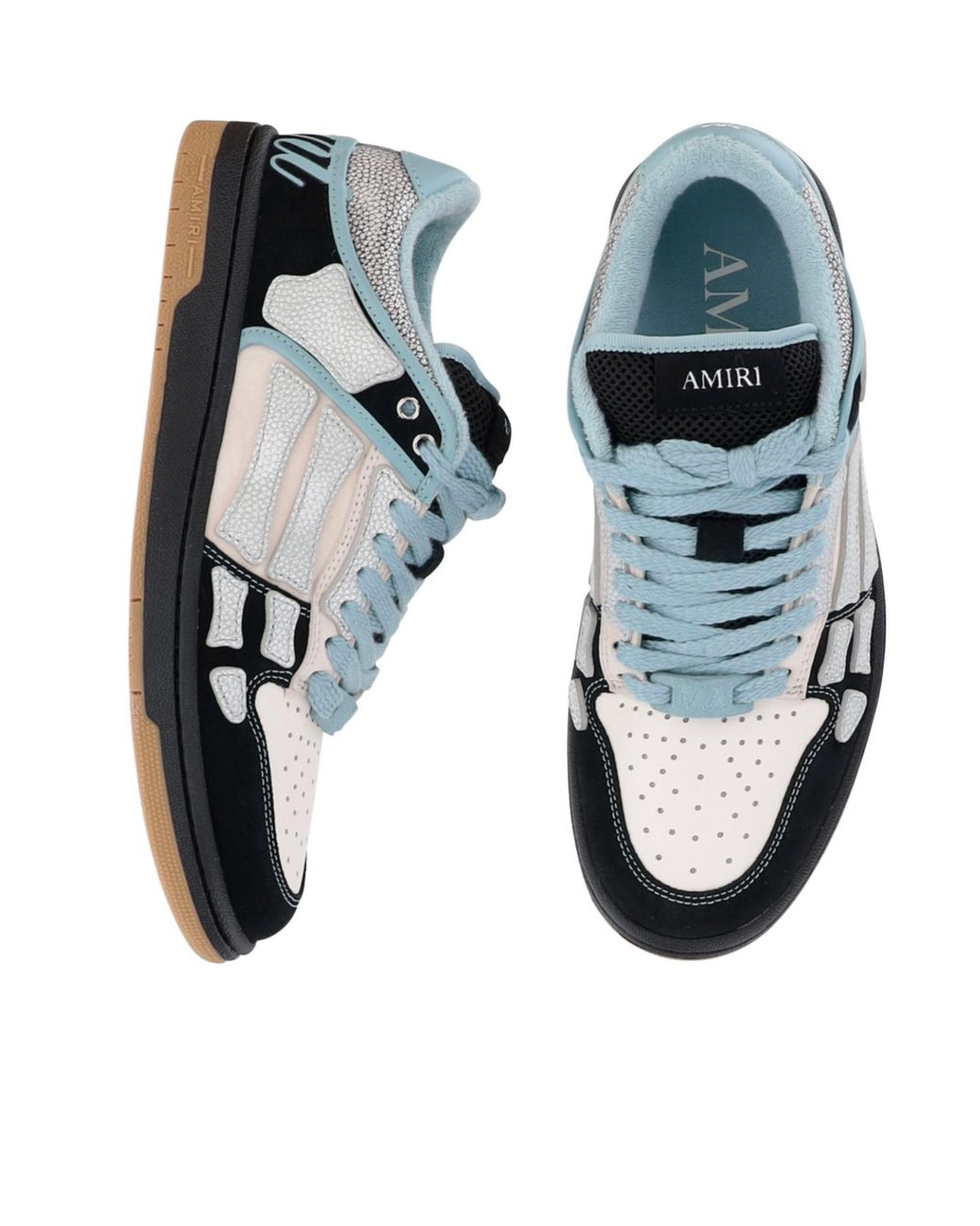 Amiri Gray Round Toe Lace-Up Sneakers for men