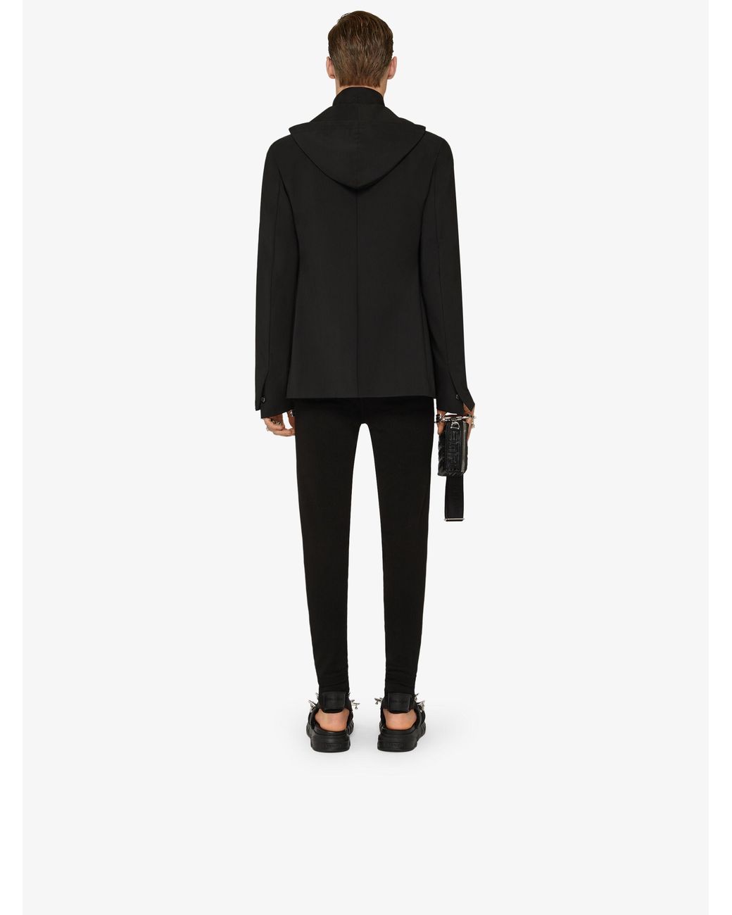 Givenchy Black Removable Layered Hooded Jacket for men