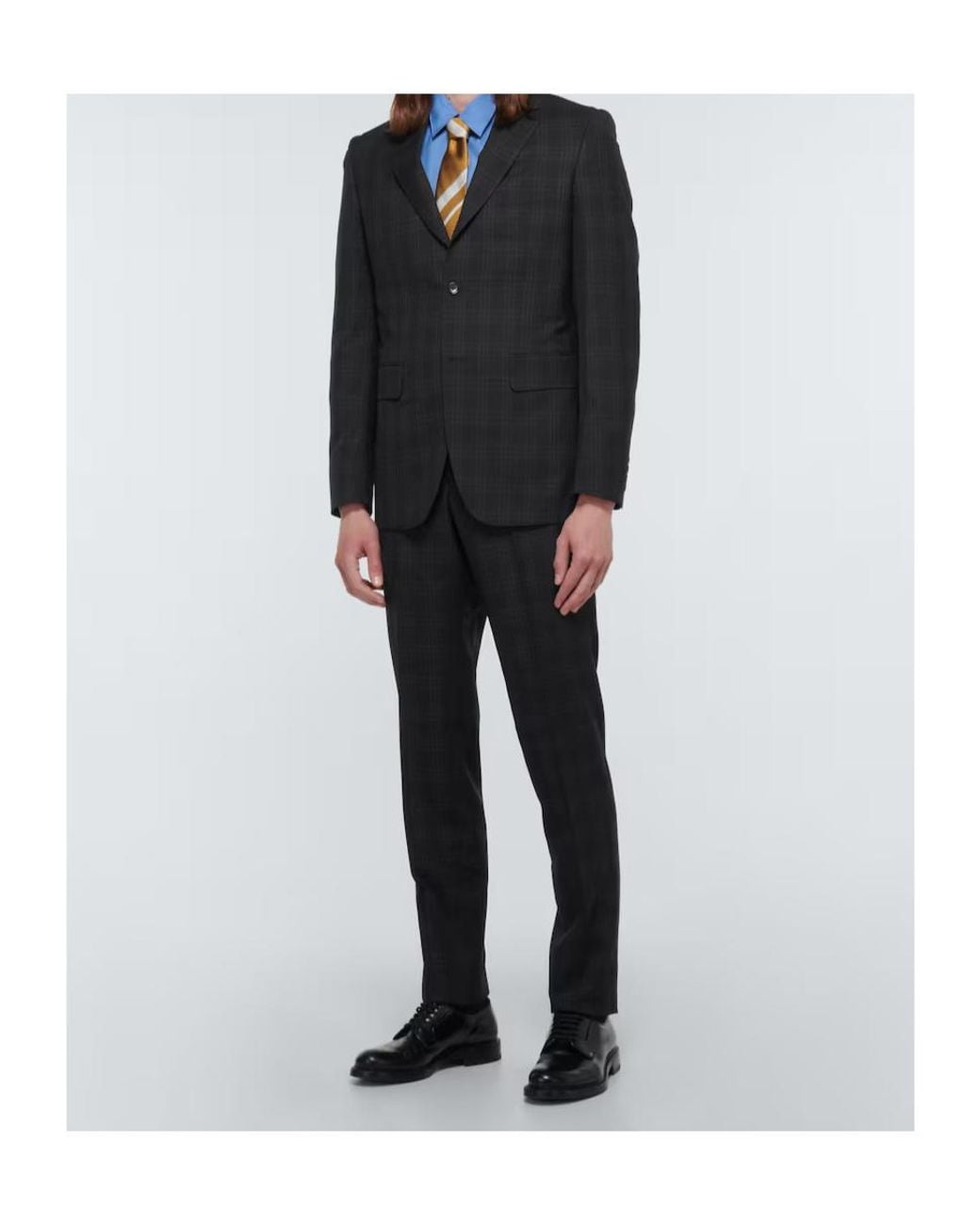 Comme des Garçons Gray Plaid Slim-Fit Casual Pants for men