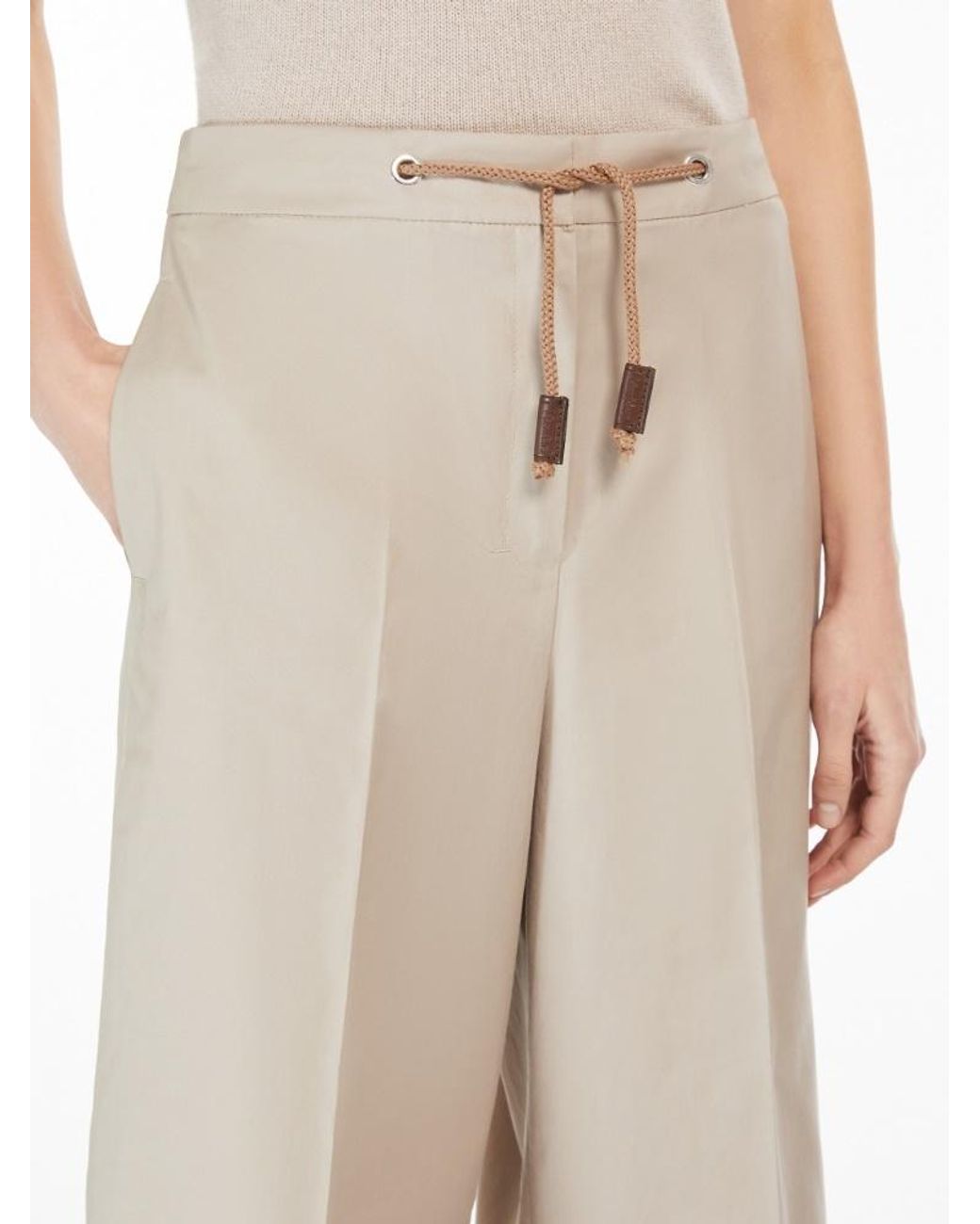Max Mara Natural 'S Drawstring Wide Leg Pants