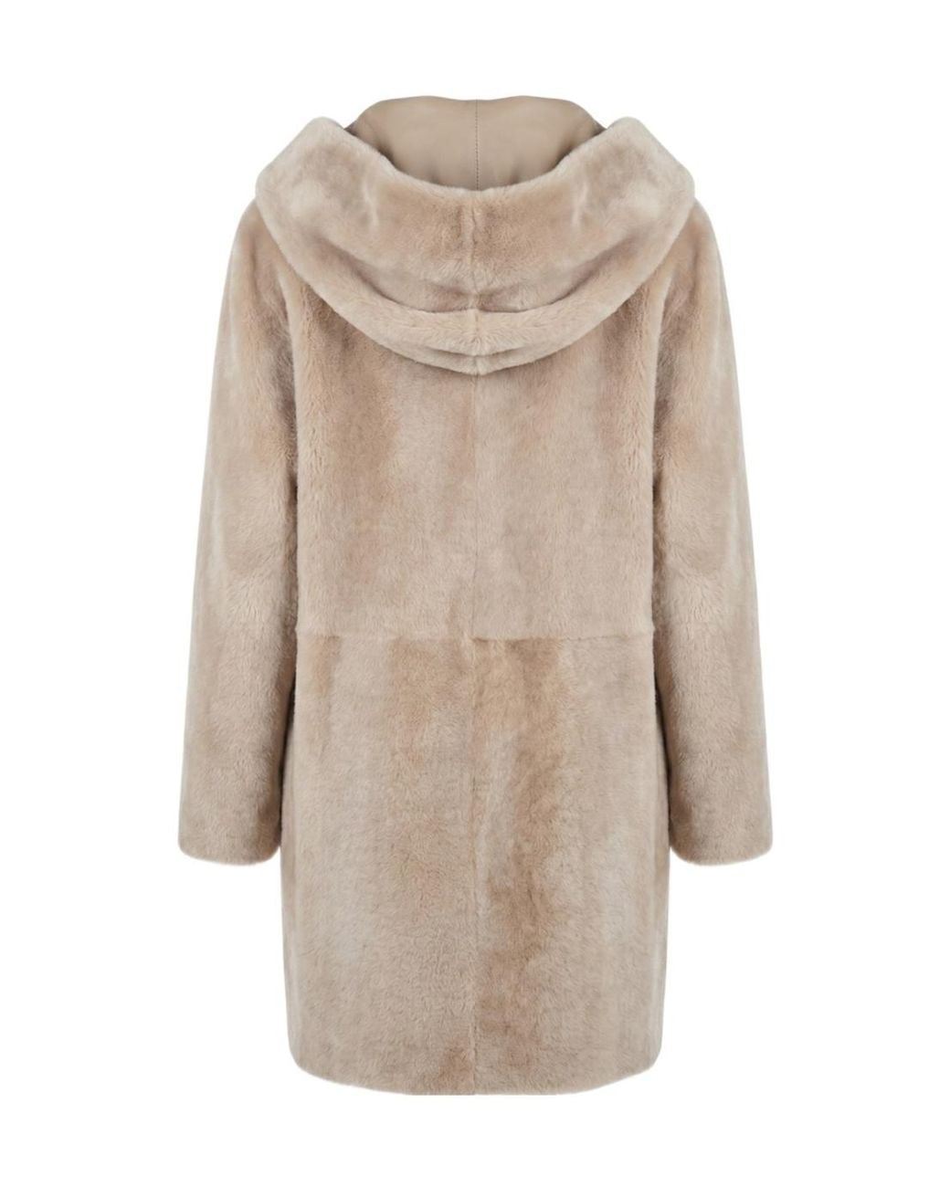 Manzoni 24 Natural Hooded Shearling Coat
