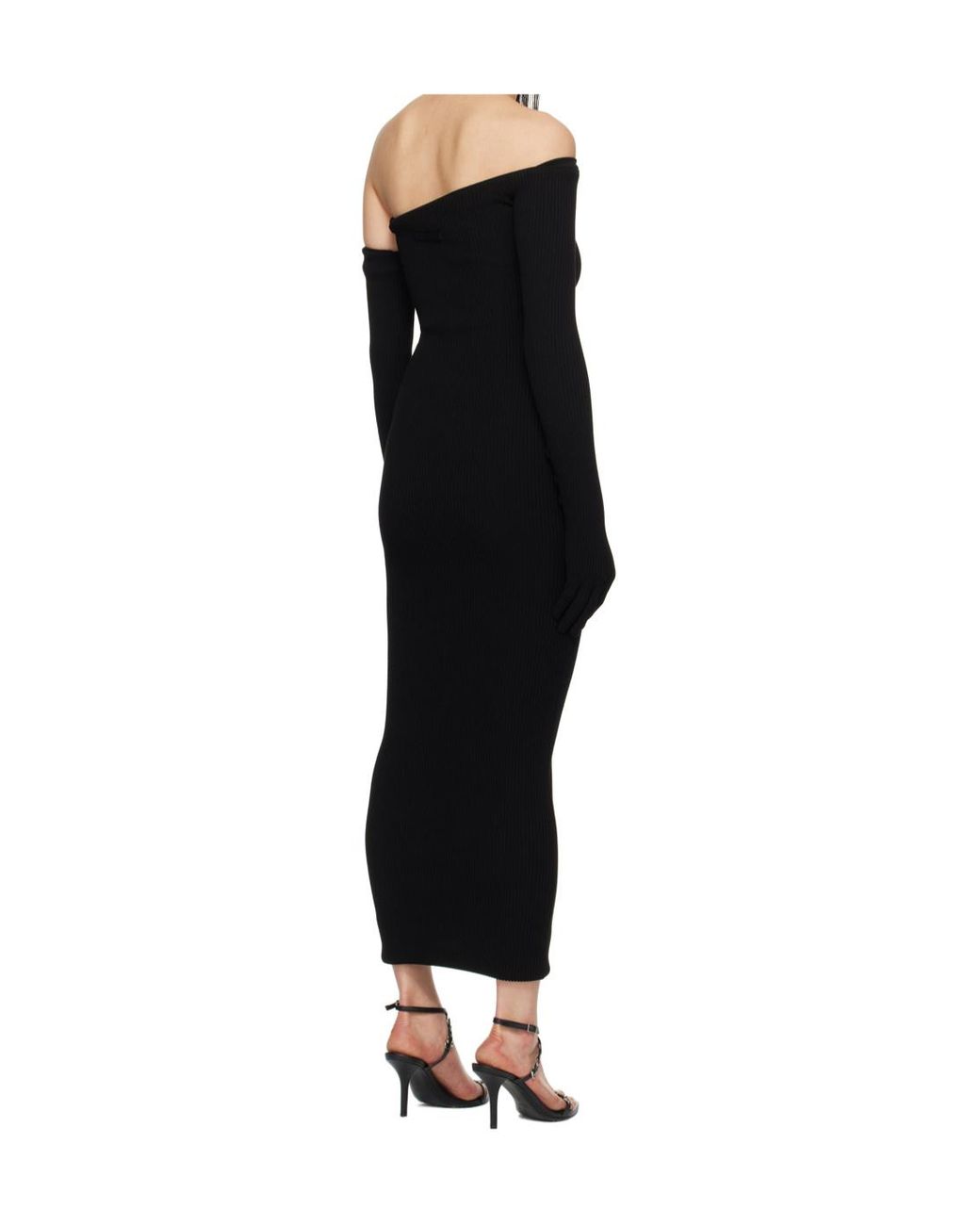 Jean Paul Gaultier Black Asymmetric Neckline Dress