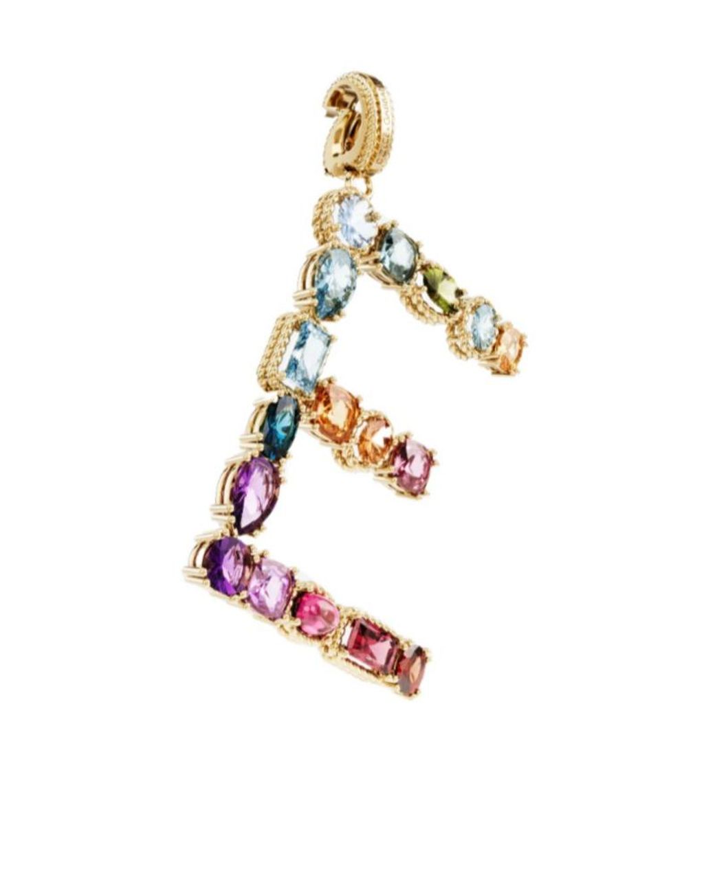 Dolce & Gabbana White 18Kt E Letter Gemstone Pendant