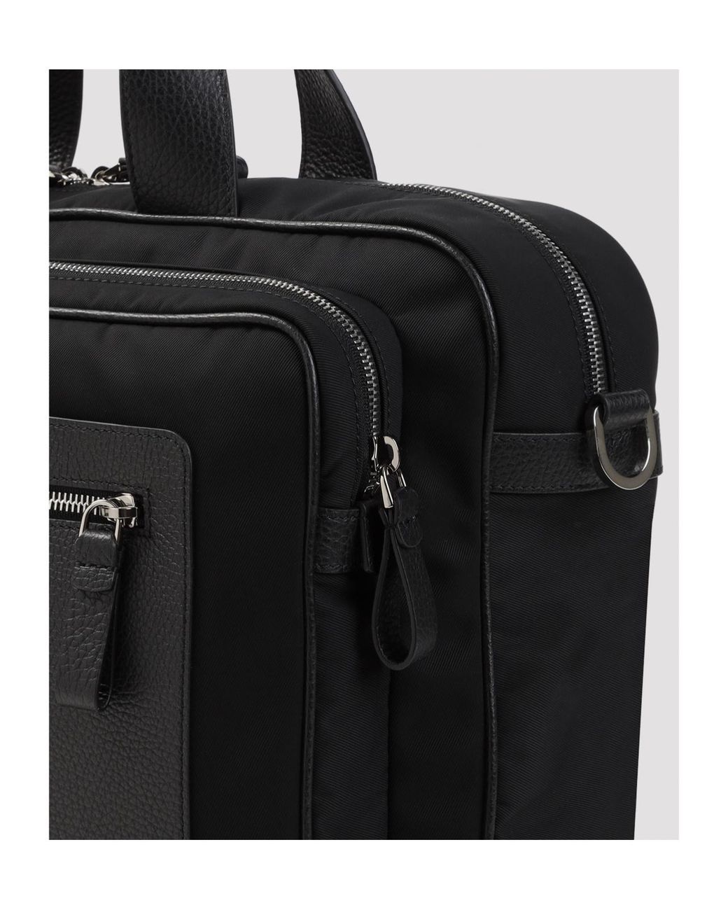 Giorgio Armani Black Structured Briefcase for men