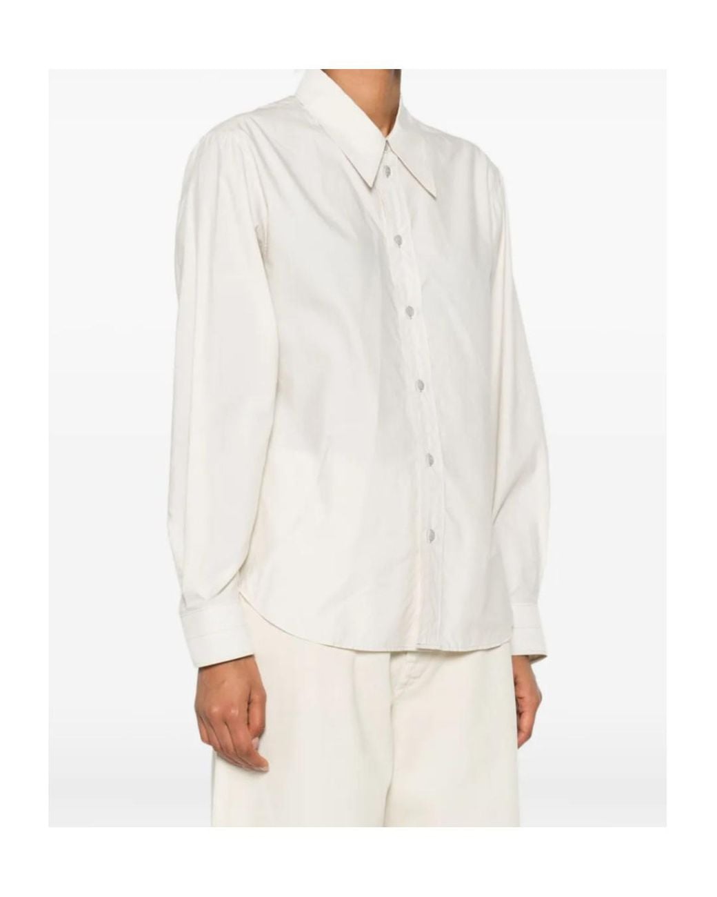 Lemaire Natural Button-Down Long-Sleeve Shirt