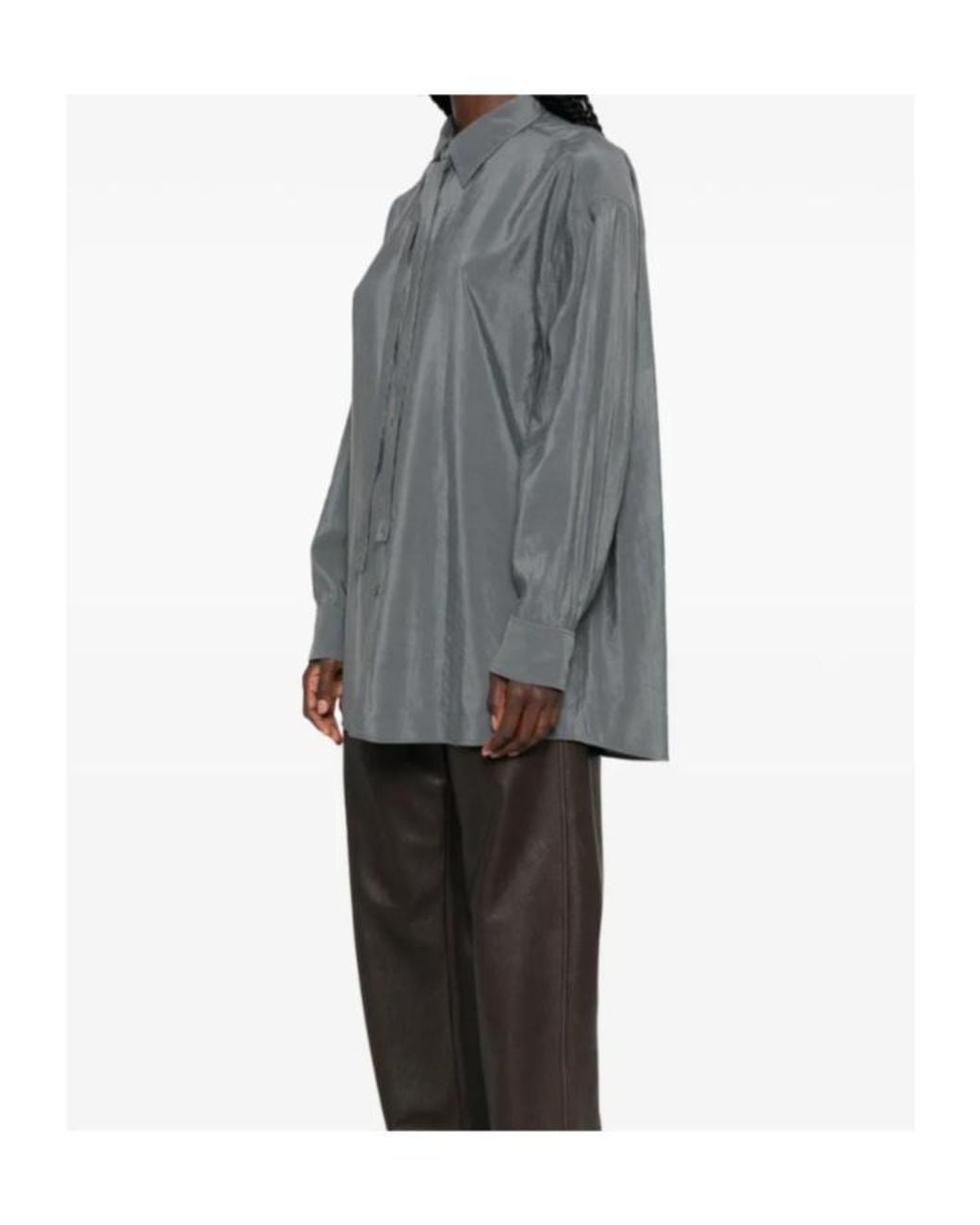 Lemaire Gray Point-Collar Shirt