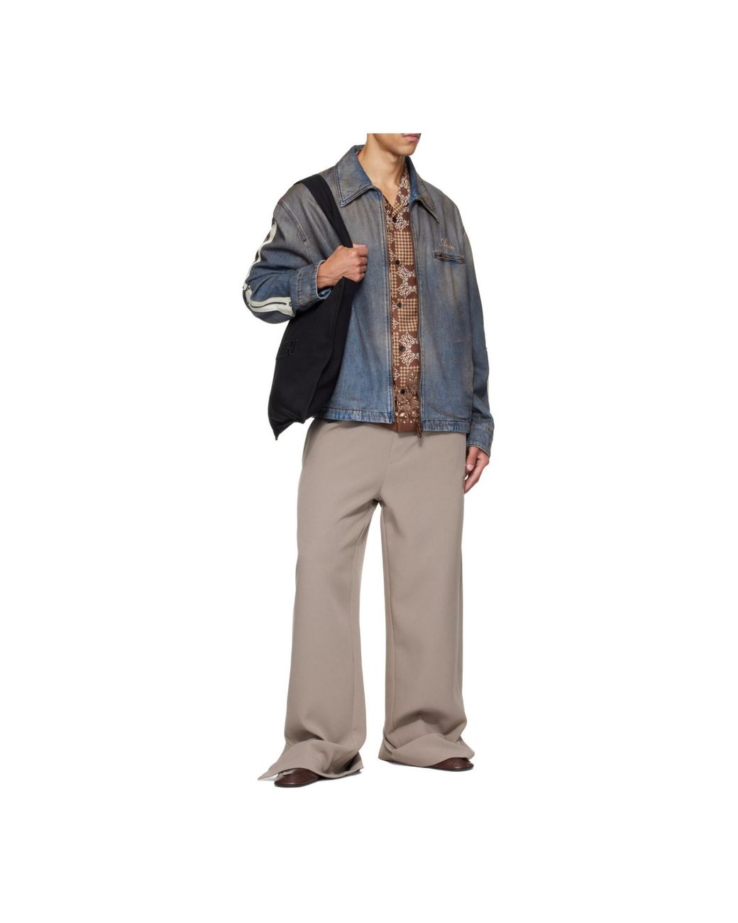 Amiri Black Logo Detail Denim Jacket for men