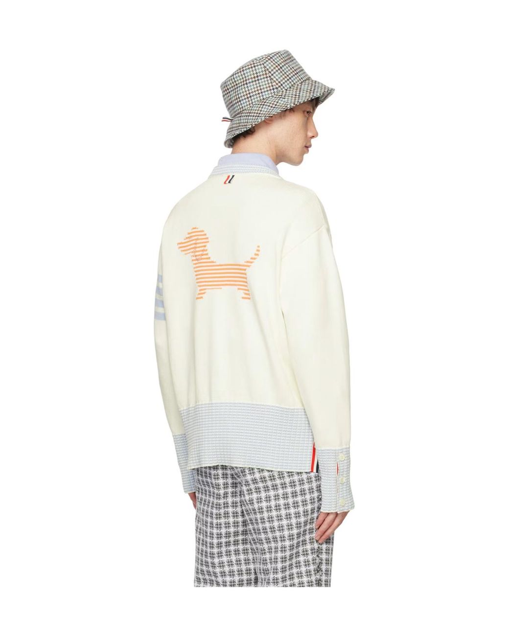 Thom Browne White Hector Round Neck Sweater for men