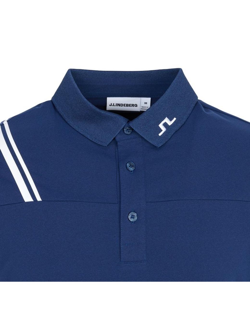 J.Lindeberg Blue Short-Sleeved Polo Shirt for men