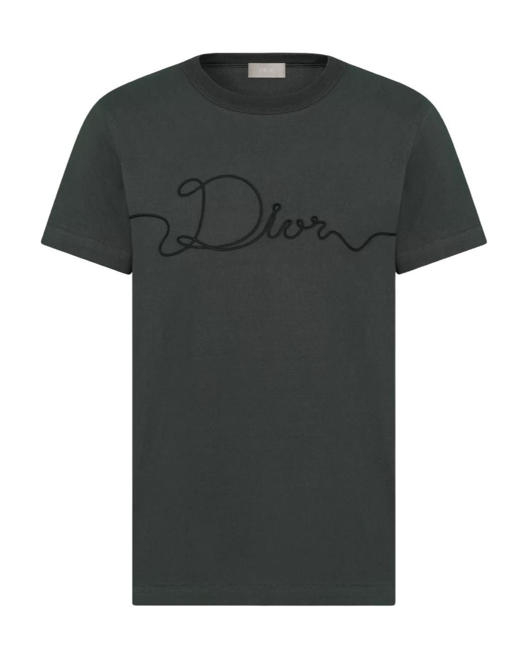 トップス Dior homme by KRIS Ribbon Design Tee XS Dior Homme Ribbon Logo Detailed Crewneck T-Shirt in Green for Men