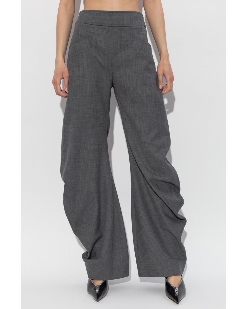 Ganni Gray Wide Trousers