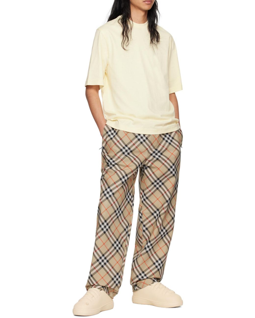 Burberry Natural Check Twill Drawstring Pants for men