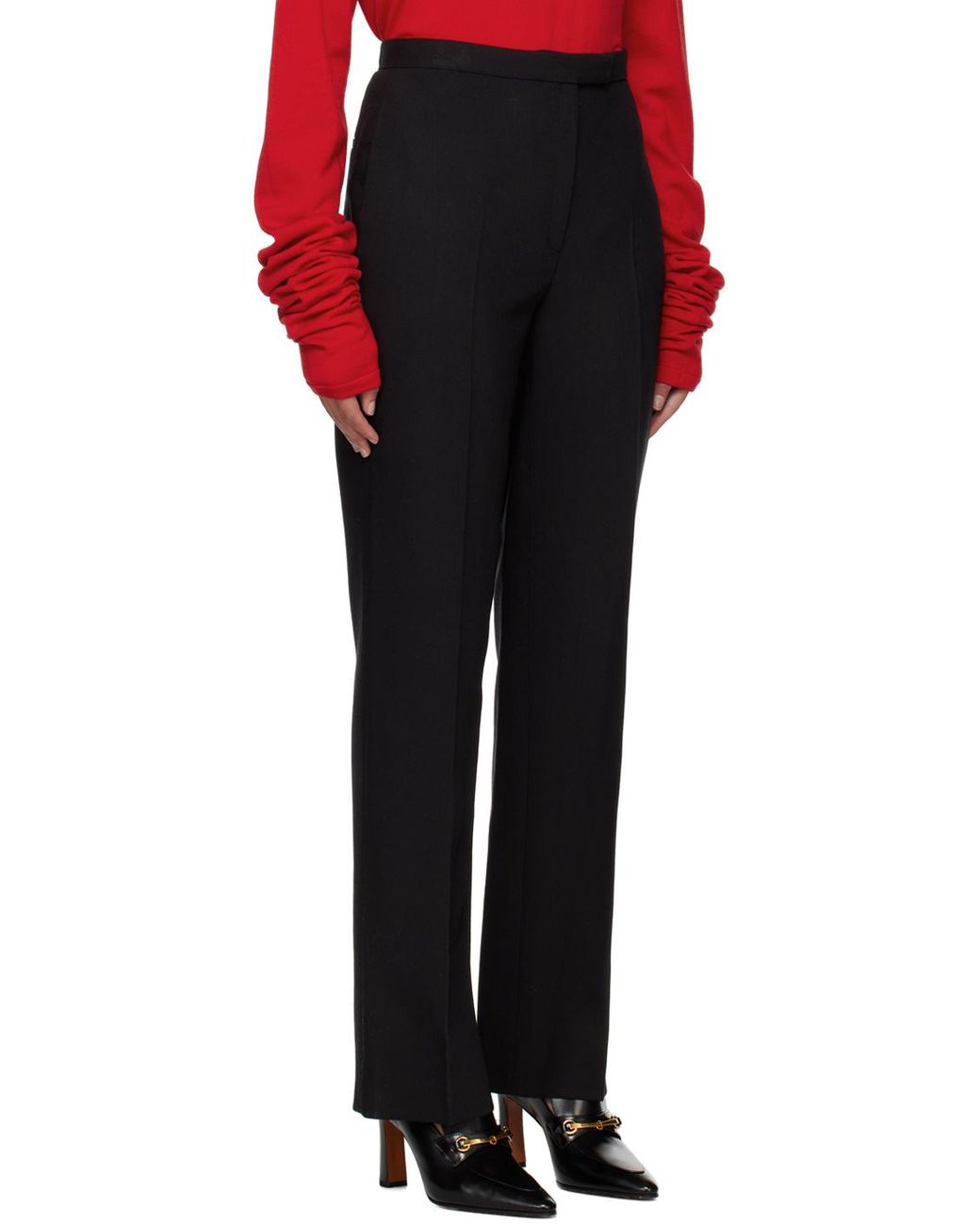 The Row Black Impressed Detail Casual Pants