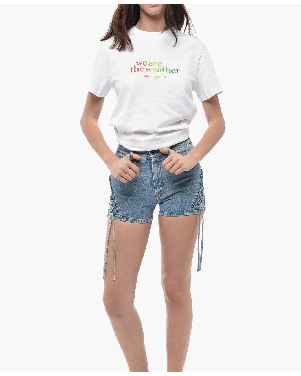Stella McCartney Blue Lace-Up Shorts