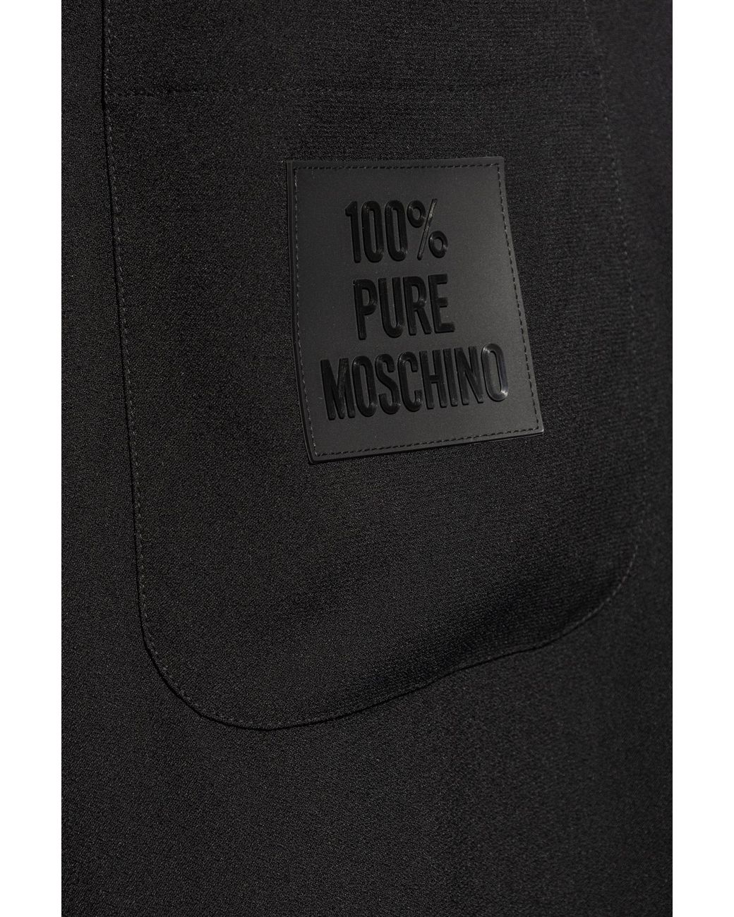 Moschino Black Logo Patch Pocketed Shorts for men