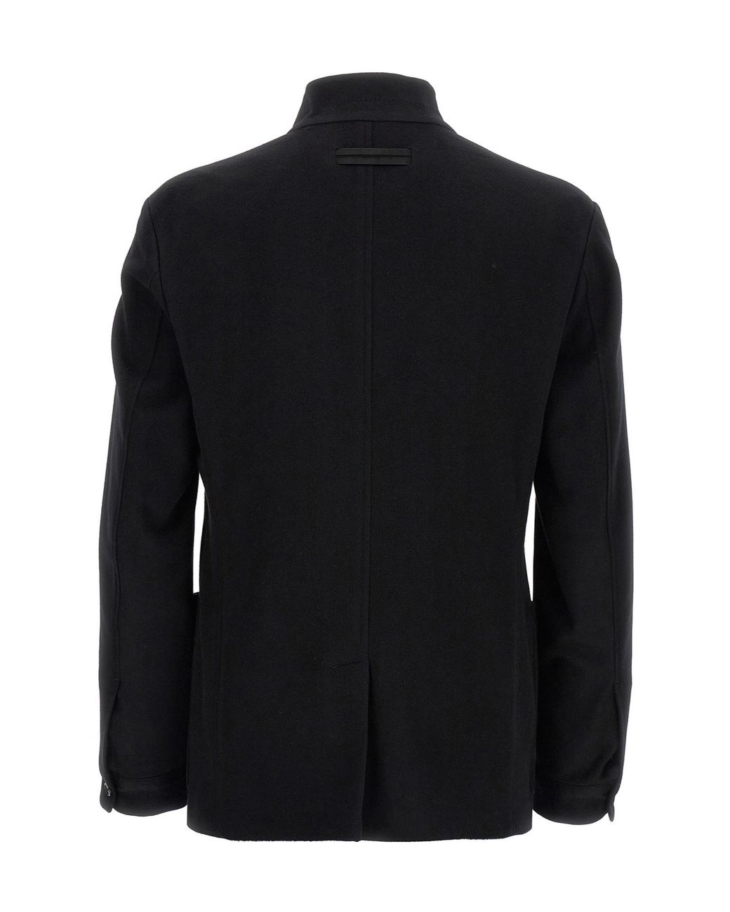 Zegna Black Buttoned Straight Hem Jacket for men