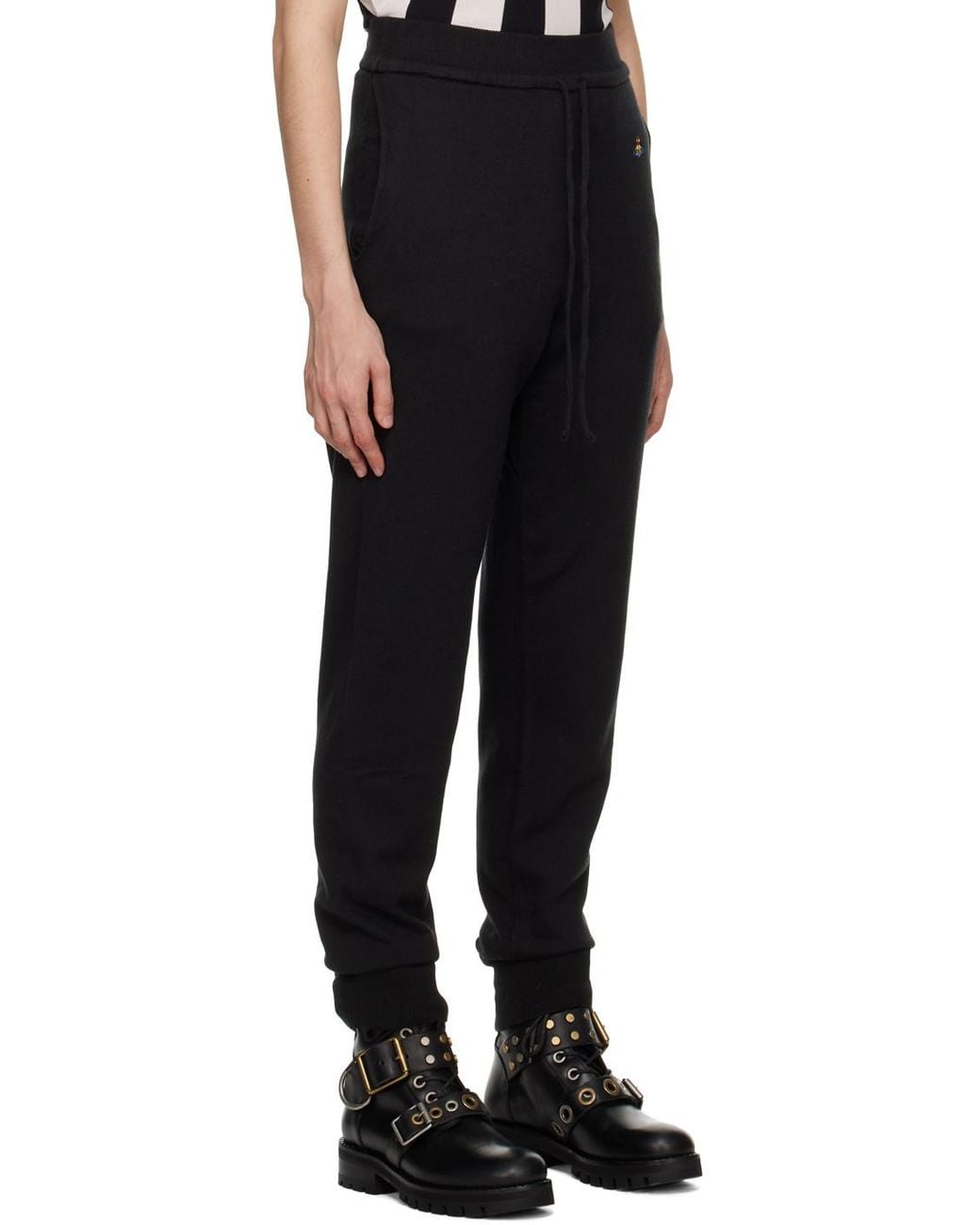 Vivienne Westwood Black Logo-Embroidered Track Pants for men