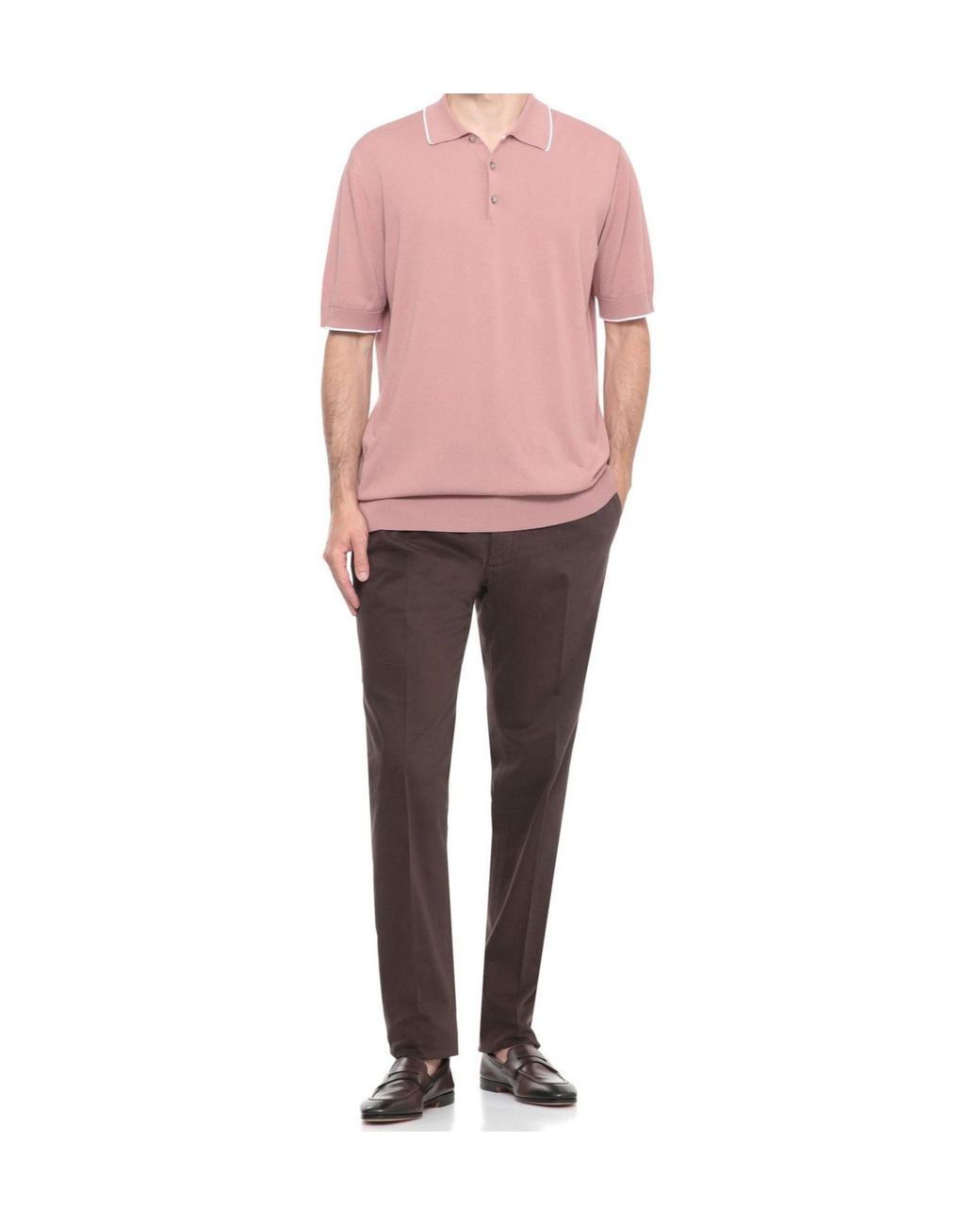 Incotex Brown Belted Cotton Pants for men