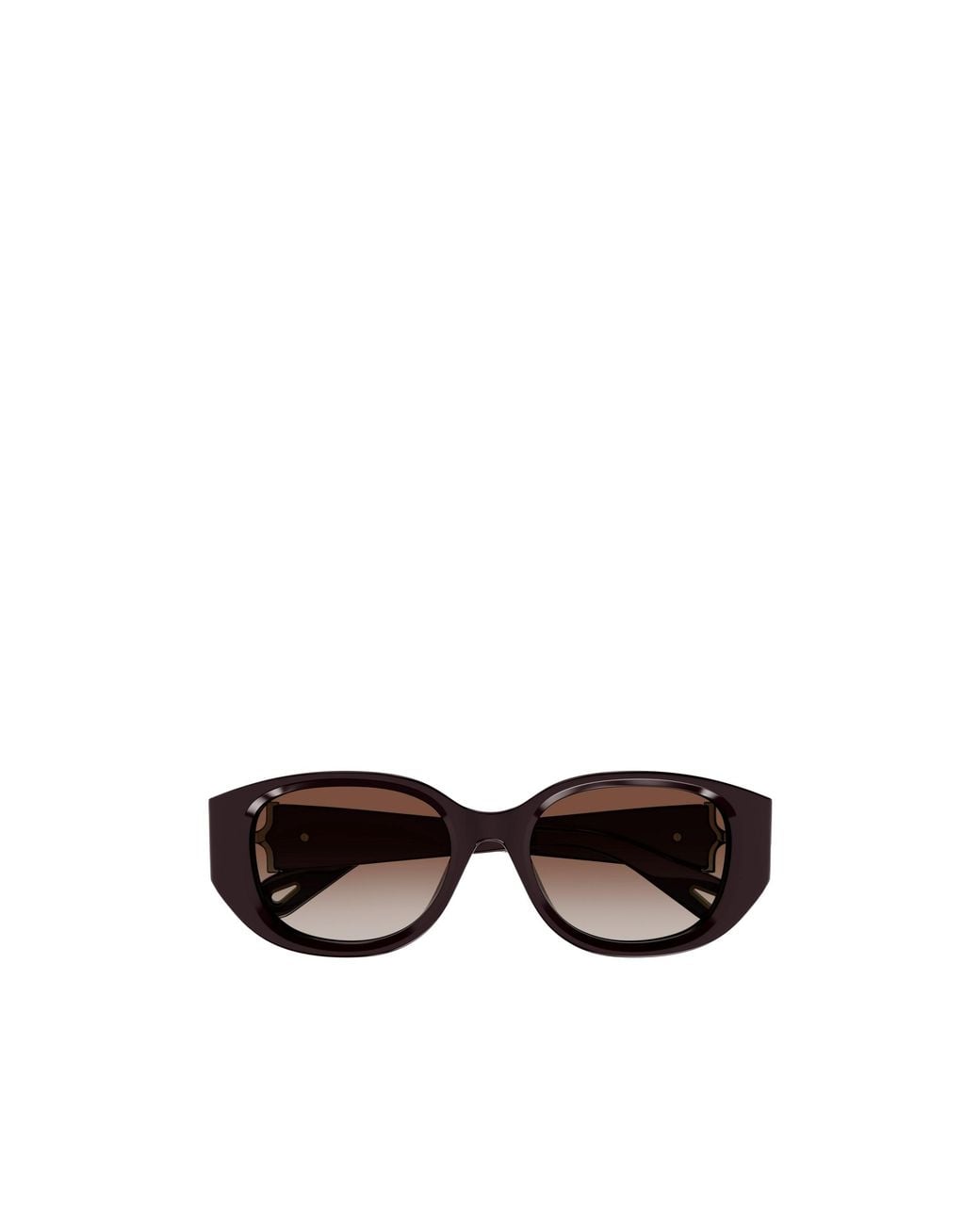 Chloé White Chloé Eyewear Oval Frame Sunglasses