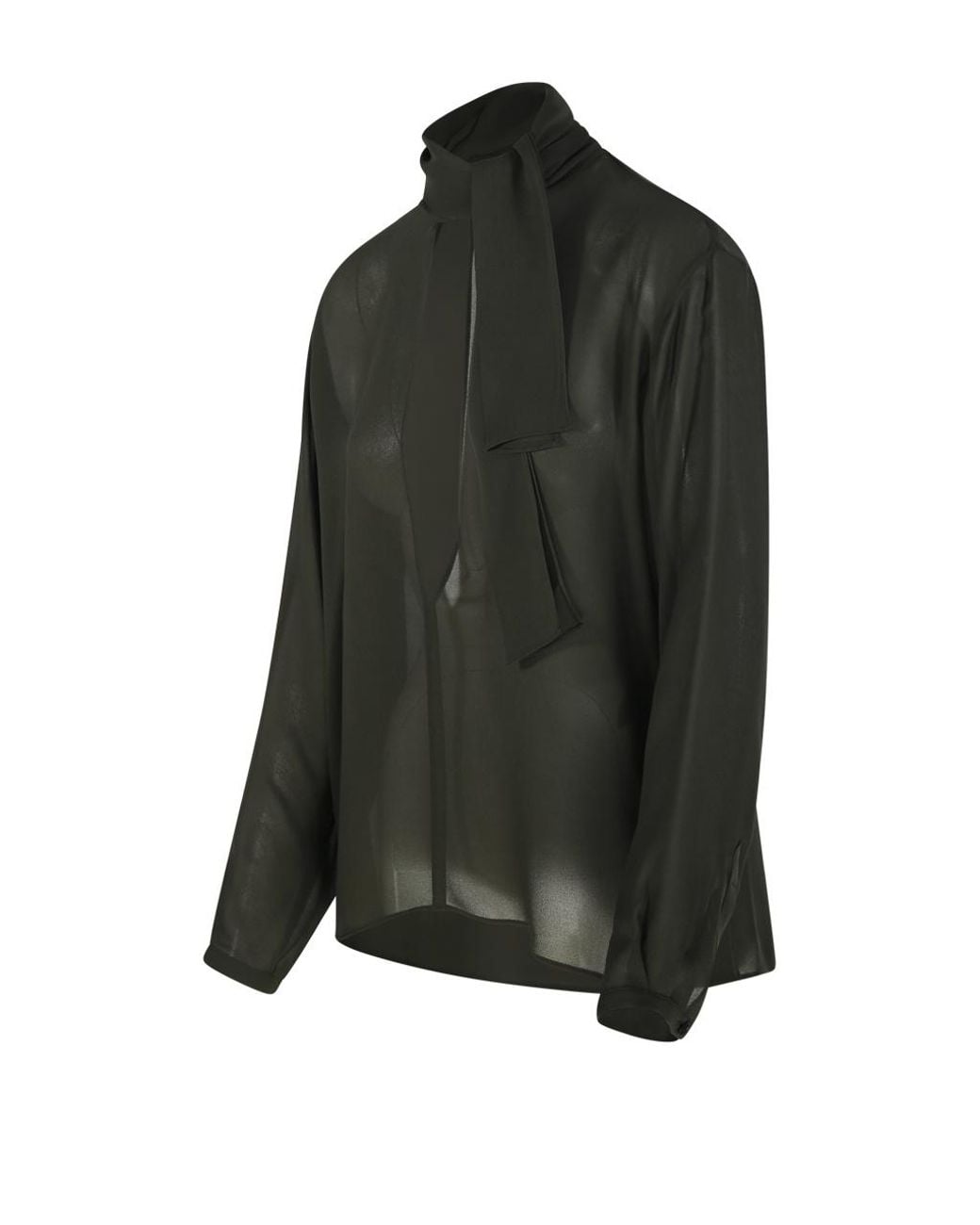 Alaïa Green Georgette Pussybow Blouse