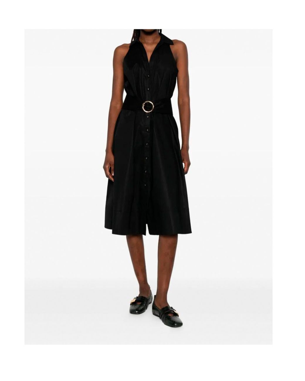 Twinset Black Belted Buttoned Dress