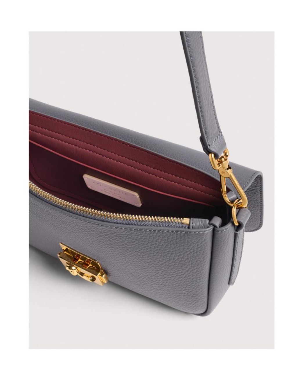 Coccinelle Gray C Me Lock Medium Shoulder Bag