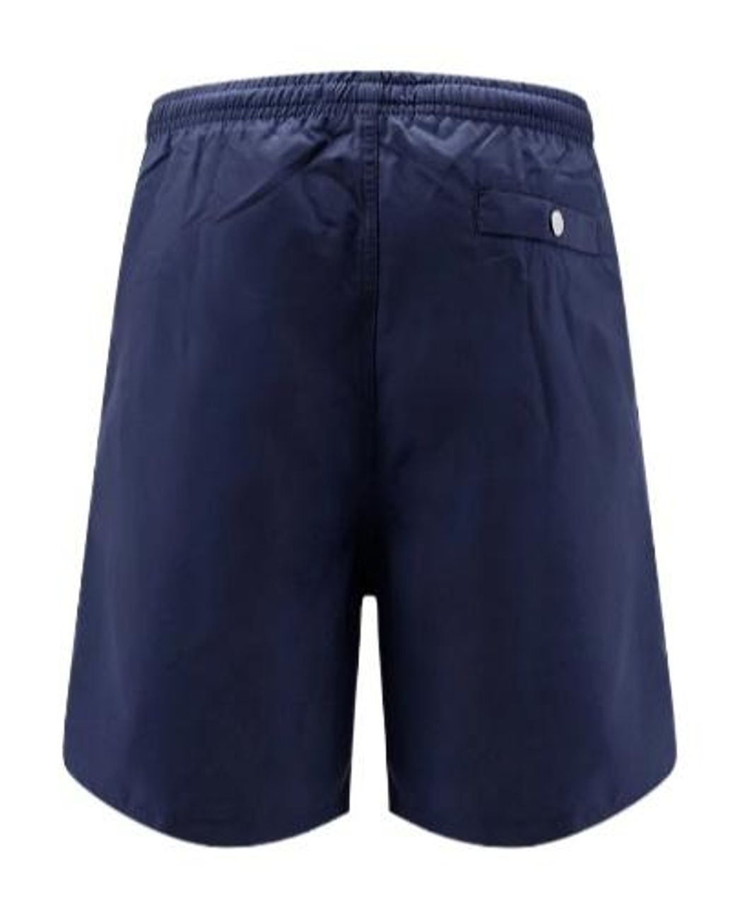 AMI Blue Logo Plain Elasticated Waistband Swim Shorts for men