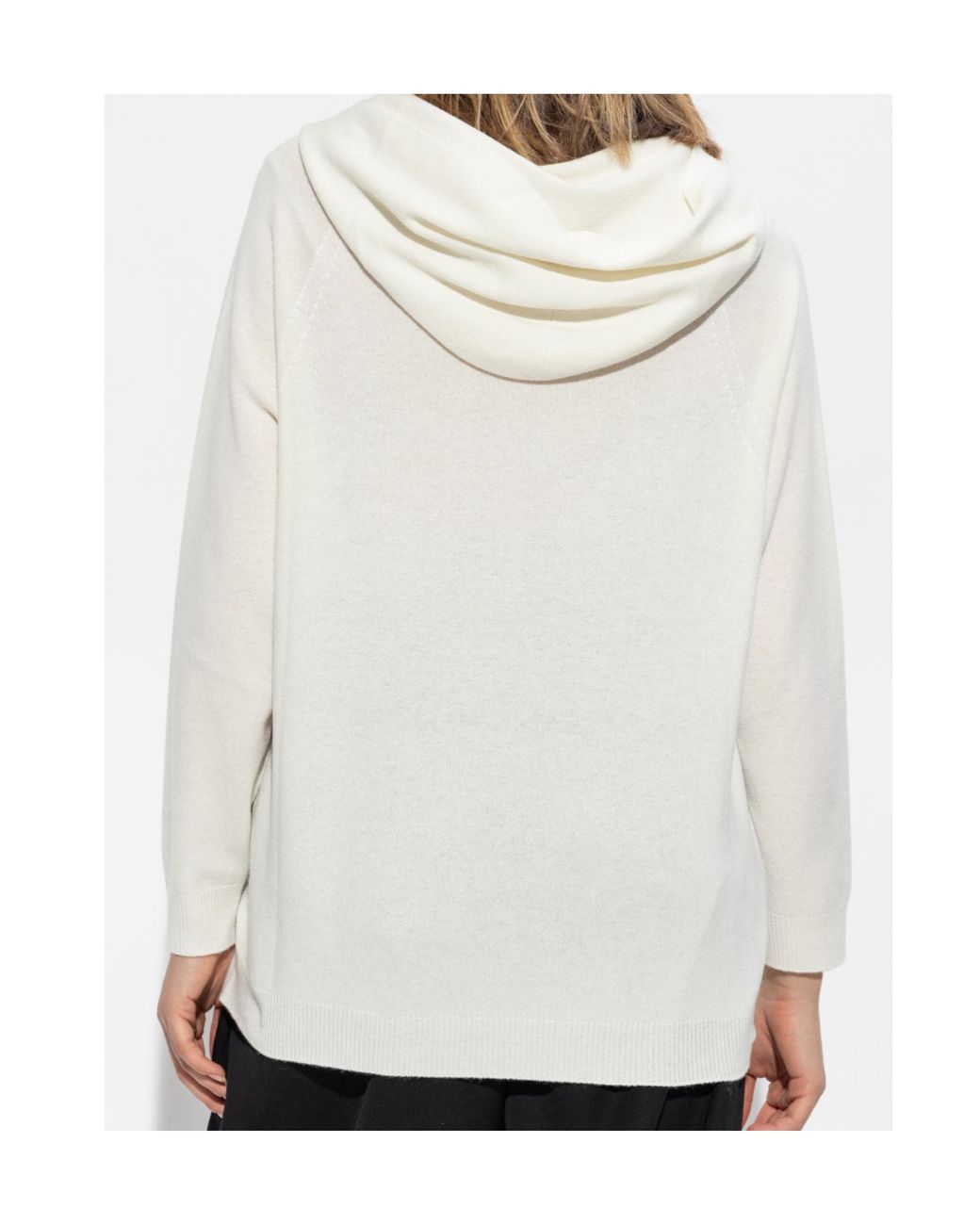 Fabiana Filippi White Ball Pin Embellished Hooded Jumper