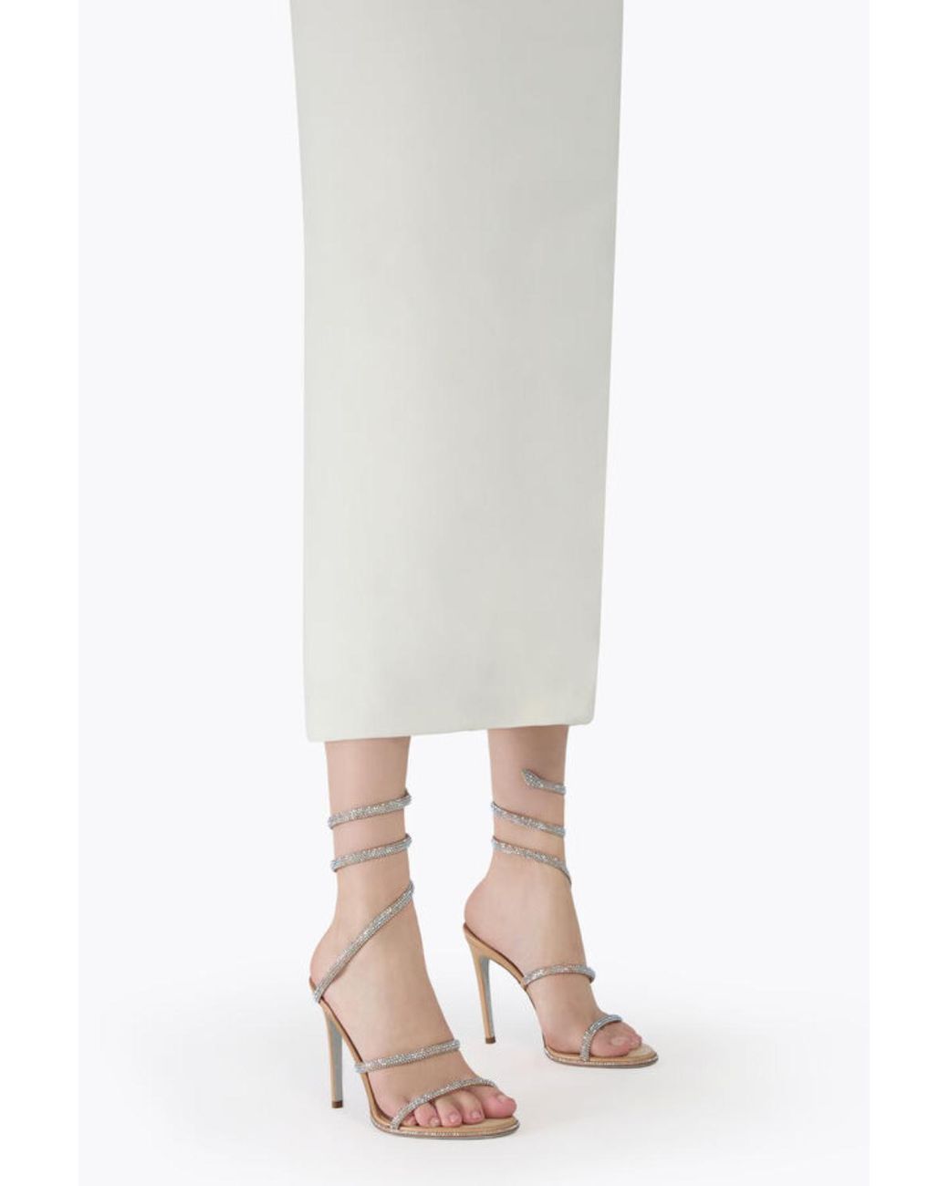 Rene Caovilla White Cleo Apricot Sandal