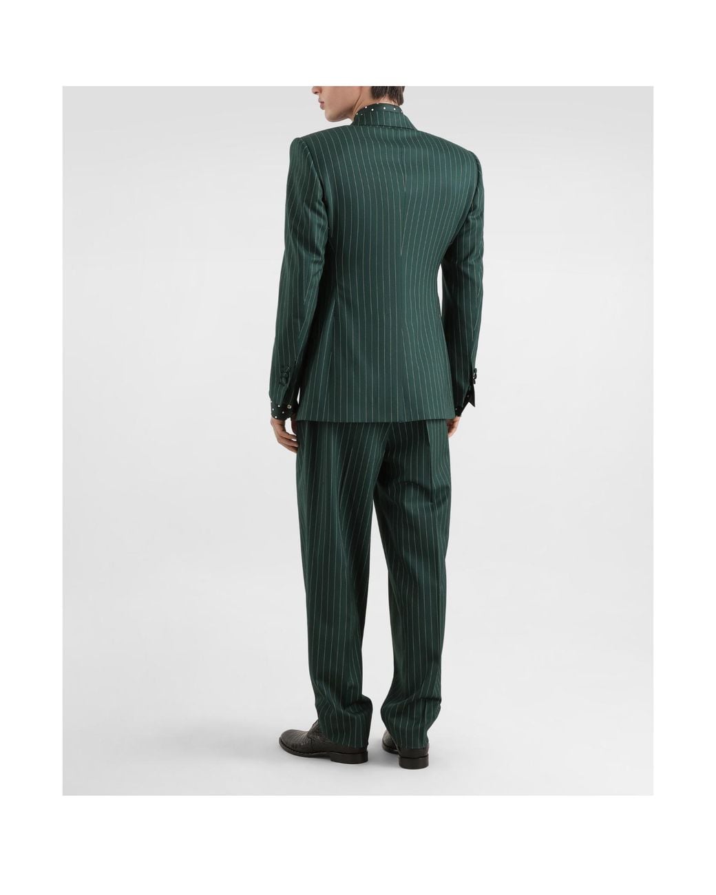 Dolce & Gabbana Green Polka Dot-Print Silk Twill Martini Shirt for men