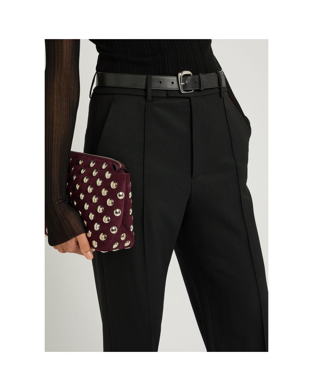 Nili Lotan Black Casual Trousers With Belt Loops