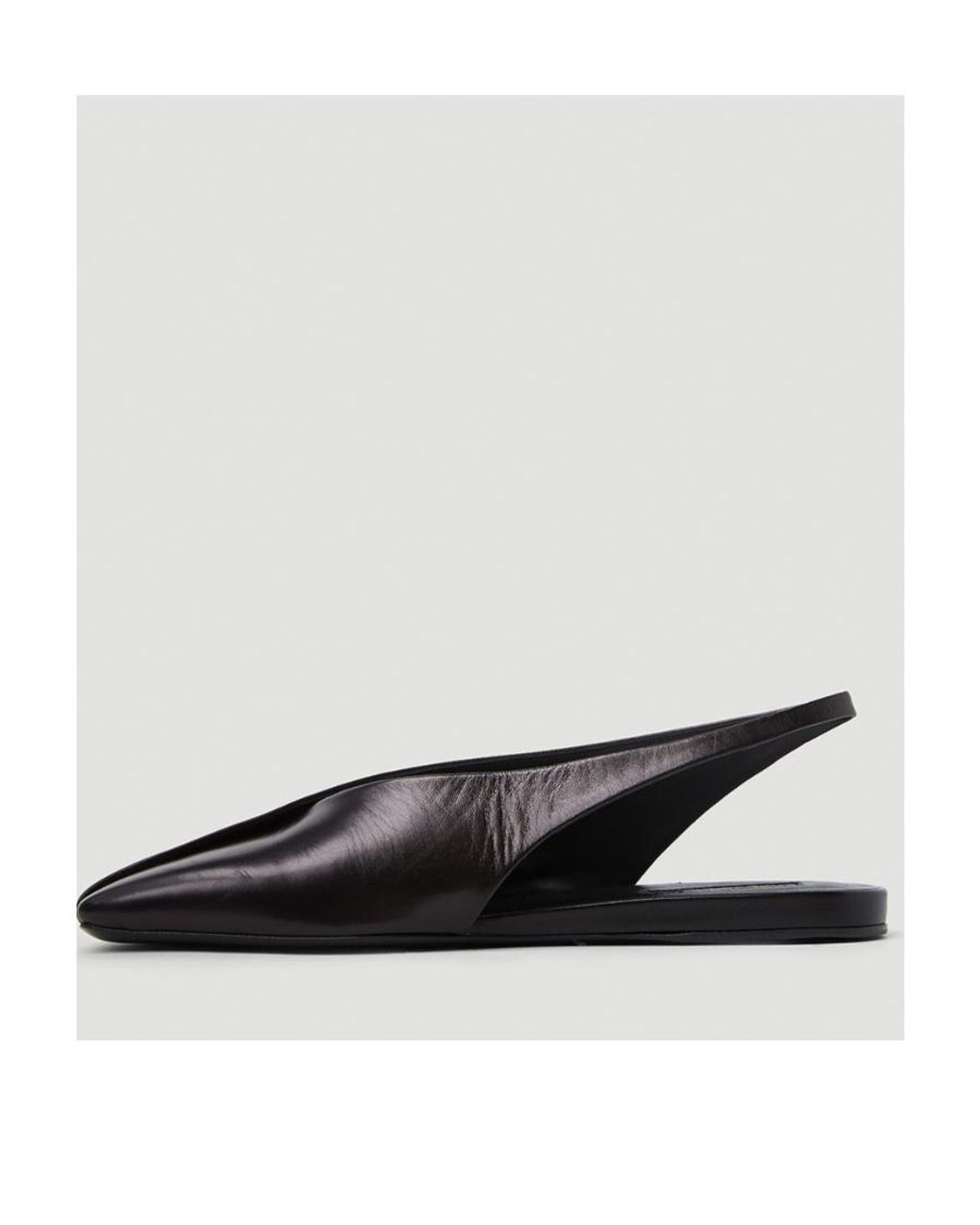 Jil Sander Black Asymmetric-Toe Ballerina Shoes