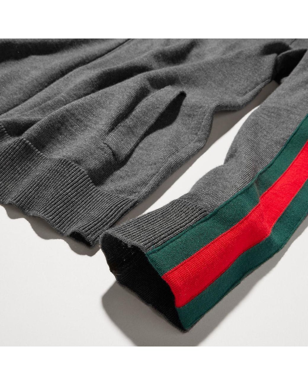 Gucci Gray Fine Wool Zip Jacket With Web for men
