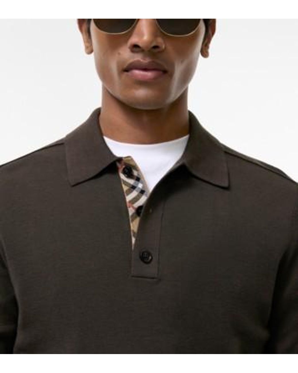 Burberry Black Marcus Long-Sleeve Polo Sweater for men