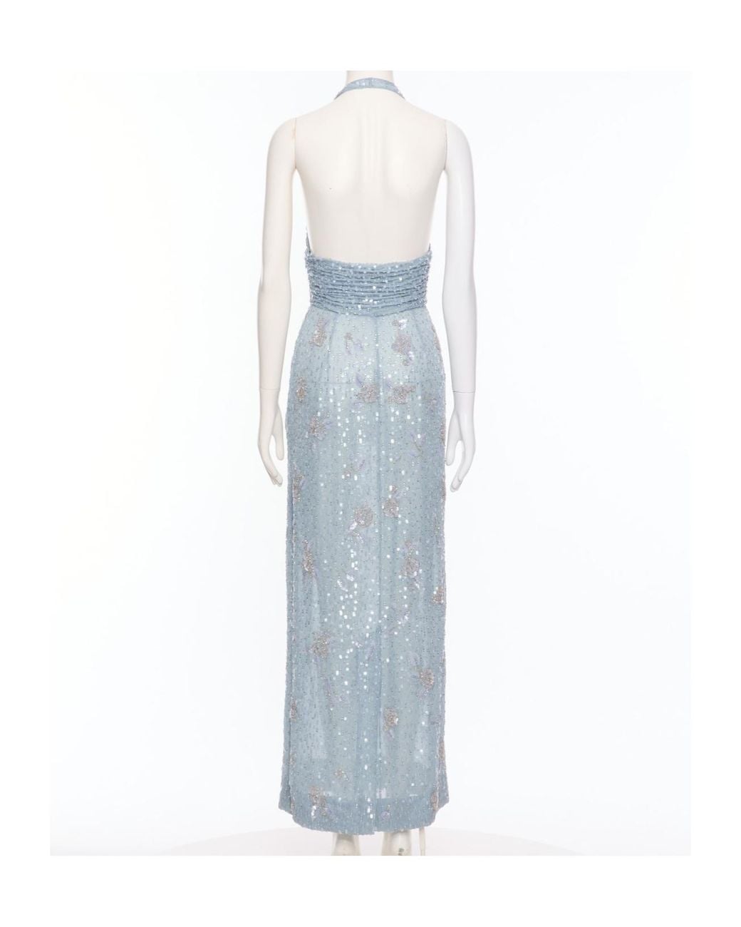 Valentino Blue Halter Neck Dress
