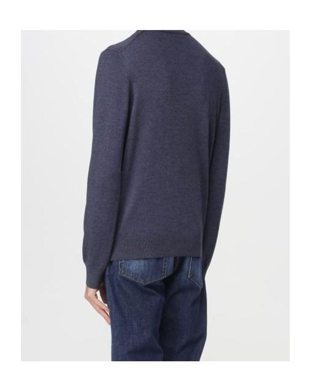 Fay Blue High Neck Wool Knitwear for men