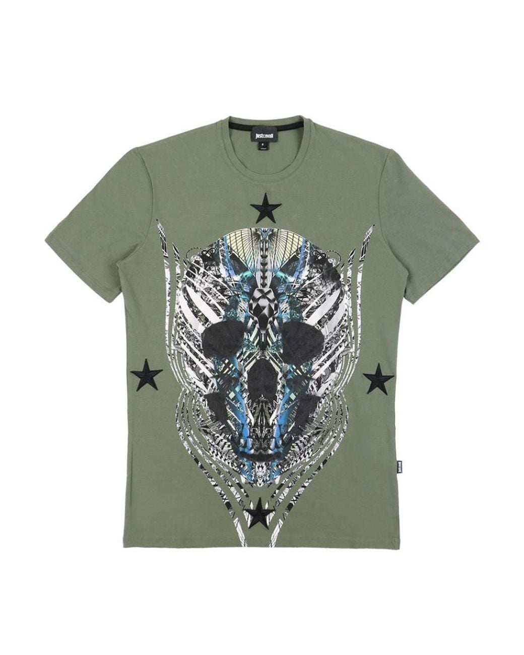 Just Cavalli Green Item O-Neck Short-Sleeved T-Shirt for men