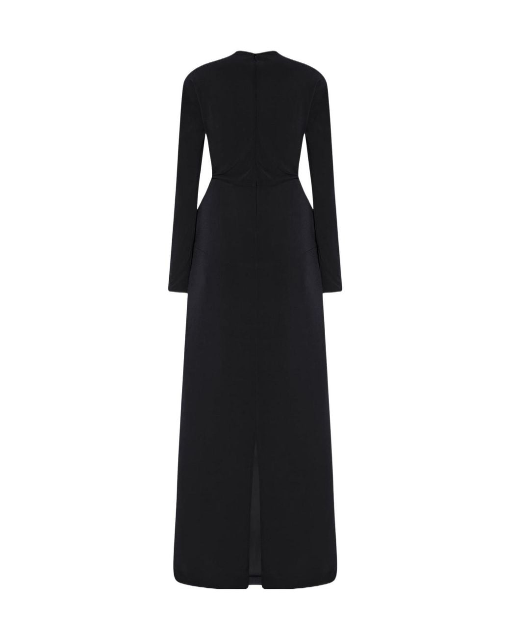 The Row Black Draped-Detail Maxi Dress