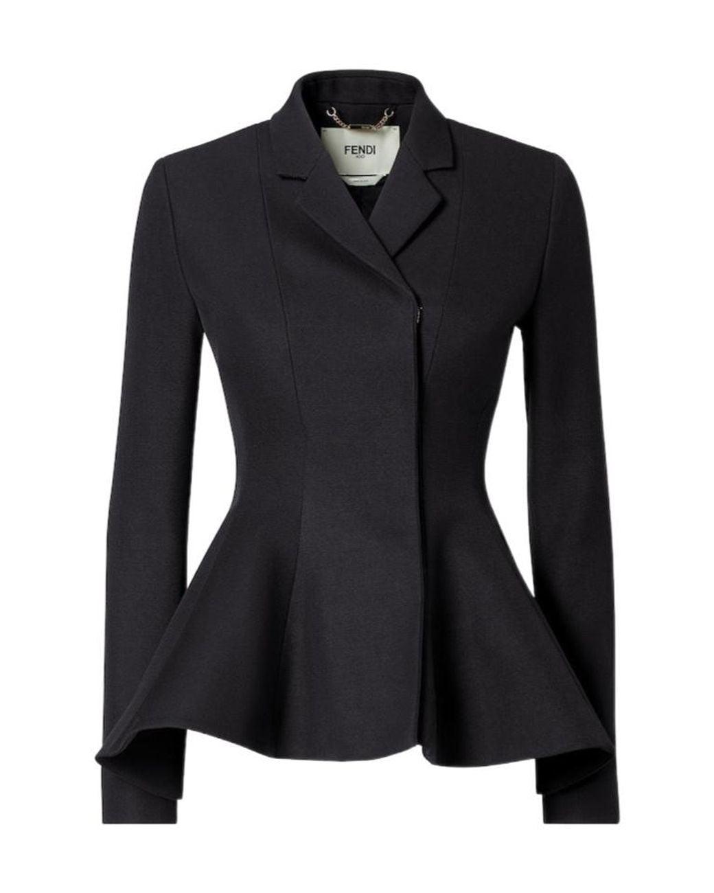 Fendi Black Grain De Poudre Wool Jacket