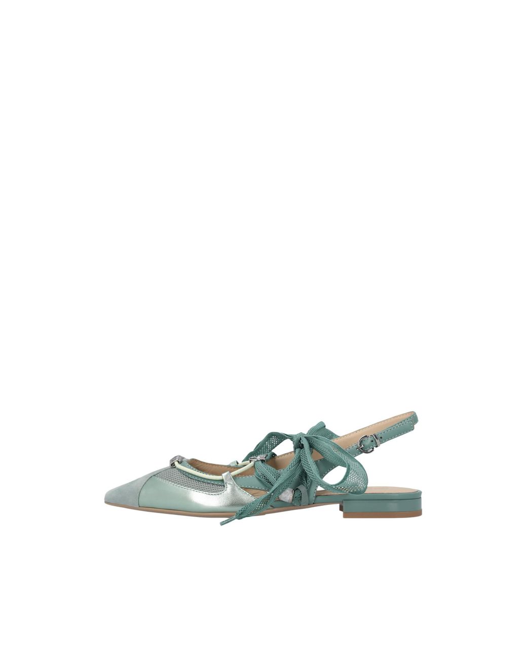 Pinko Green Bow Pointed Toe Slingback Pumps