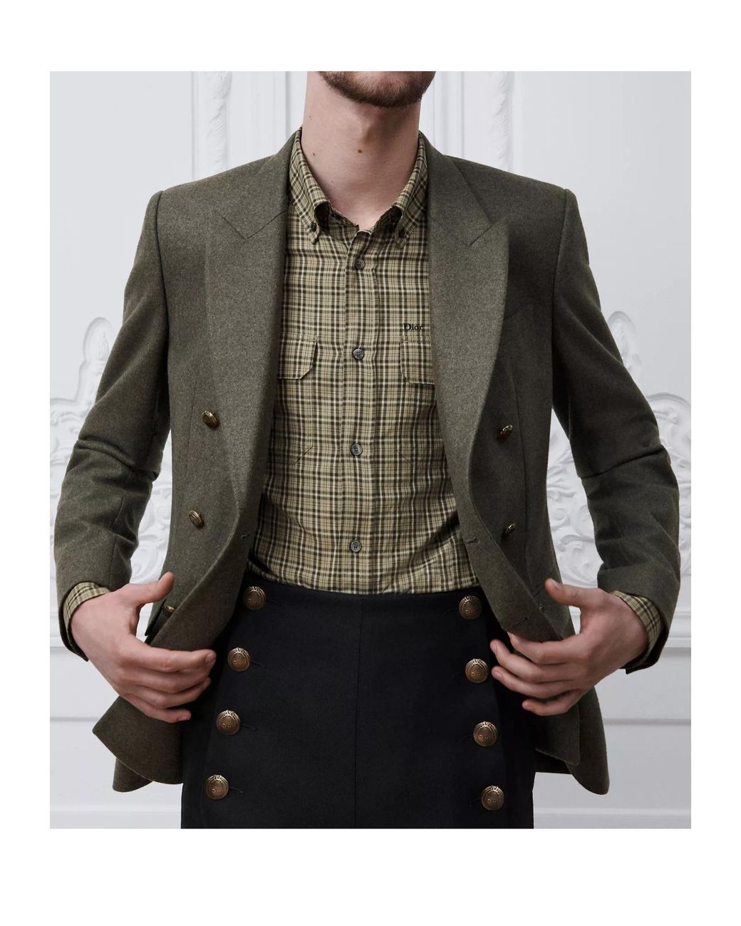 Dior Green Double-Breasted Jacket for men