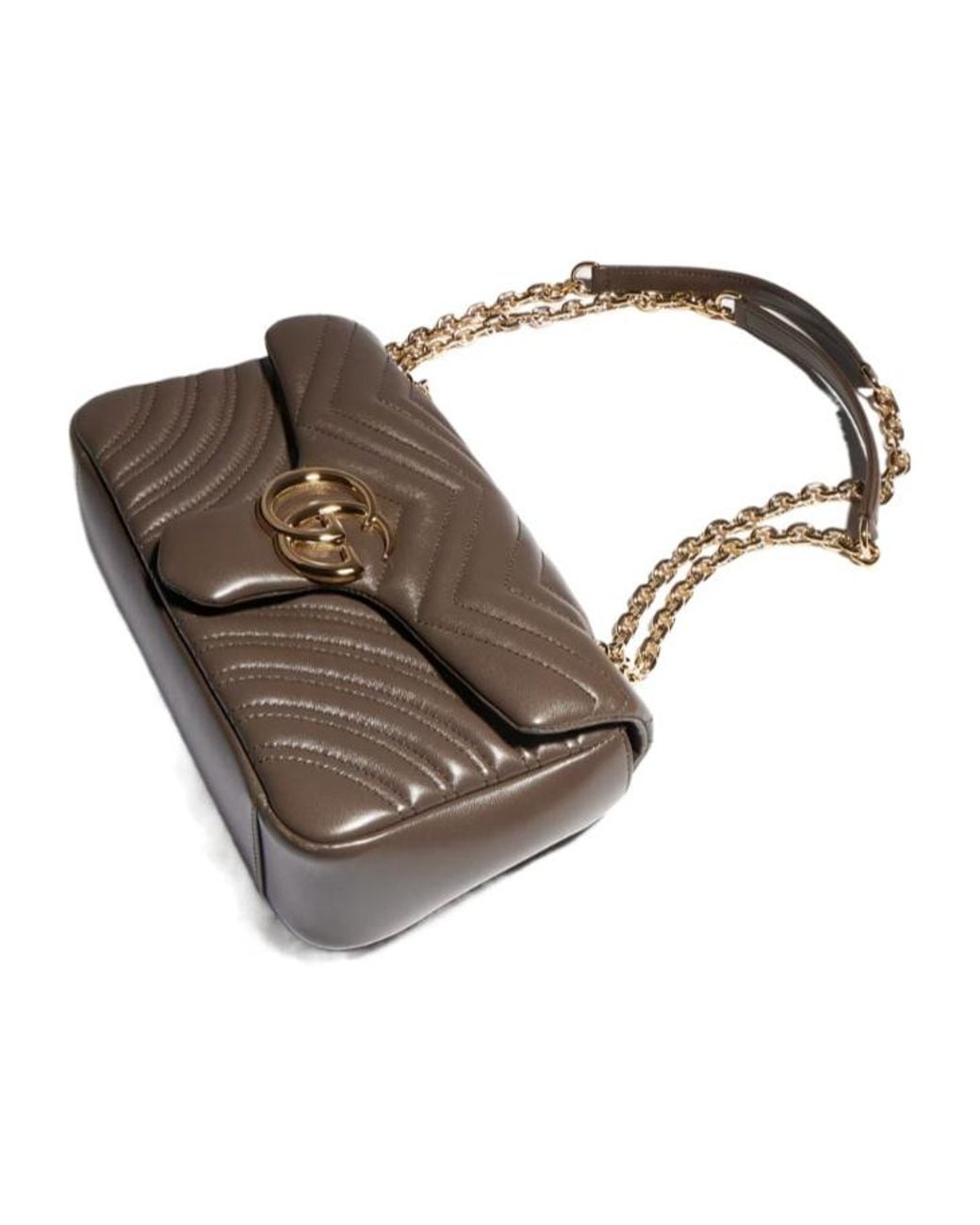 Gucci Brown Gg Marmont Medium Shoulder Bag