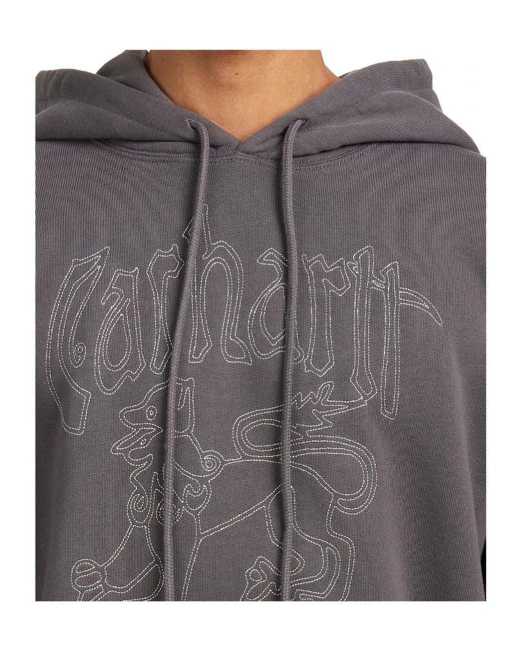 Carhartt Gray Graphic Hooded Sweatshirt for men