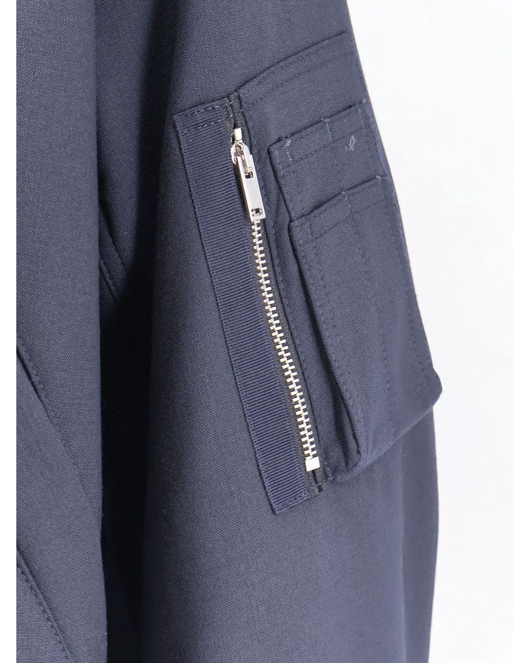 Semicouture Blue Zip Pocket Bomber Jacket