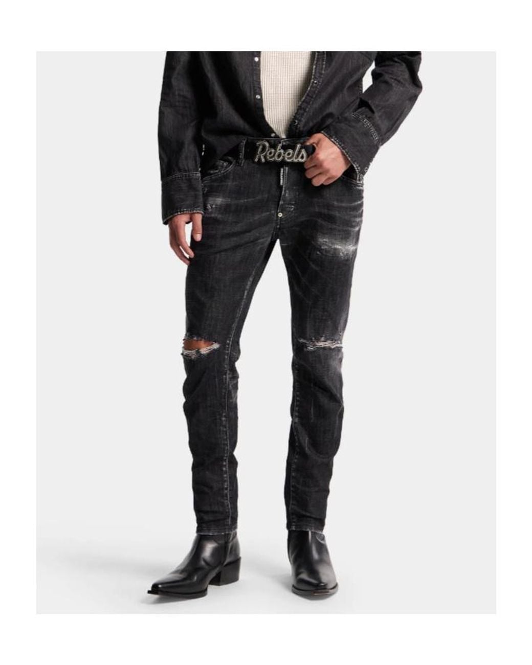 DSquared² Blue Skater Distressed Jeans for men
